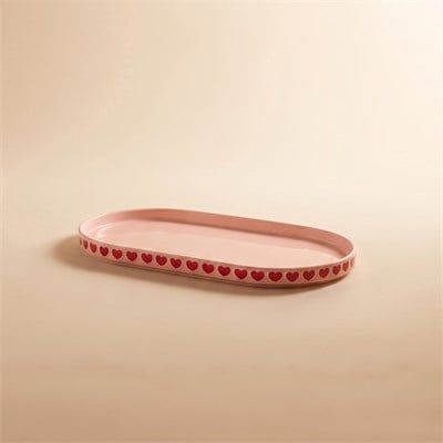 Karaca Sweetheart Kayık Tabak Pembe 18 cm