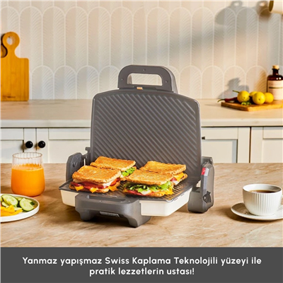 Karaca Swiss 4 Dilim Kapasiteli Izgara ve Tost Makinesi 1800W