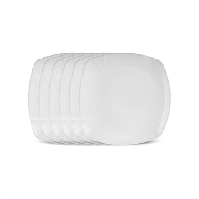 Karaca Tonny 6 Parça Opal Pasta Takımı Beyaz 19 cm