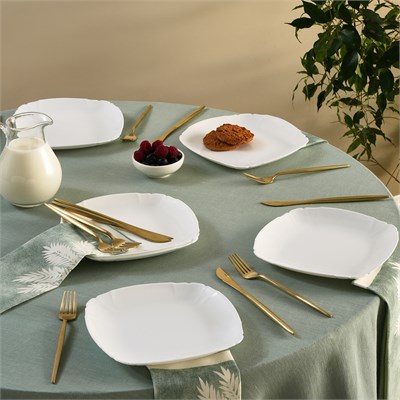 Karaca Tonny 6 Parça Opal Pasta Takımı Beyaz 19 cm