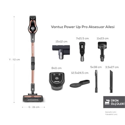 Karaca Vantuz Power Up Pro Dik Süpürge Black Copper