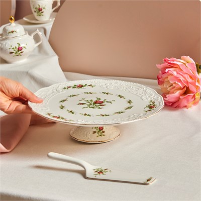 Karaca Vintage Rose Ayaklı Kek Standı 30 cm
