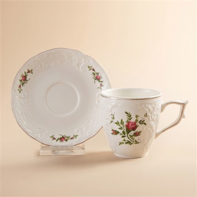 Karaca Vintage Rose Çay Fincanı ve Tabağı 200 ml