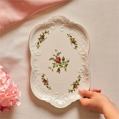 Karaca Vintage Rose Kayık Tabak 30 cm