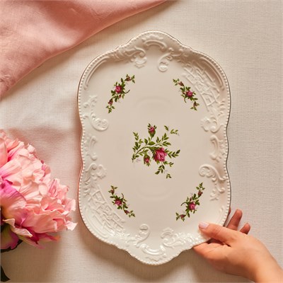 Karaca Vintage Rose Kayık Tabak 35 cm