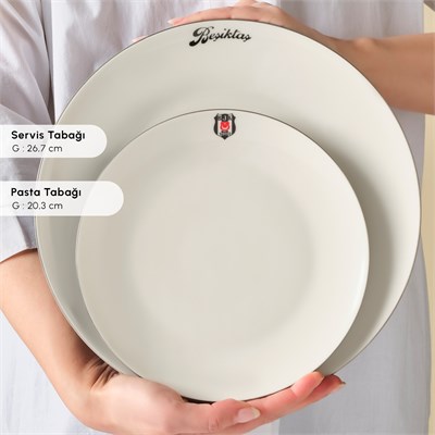 Karaca x Beşiktaş Lisanslı Elegance Bone Platin 53 Parça 12 Kişilik Yemek Takımı