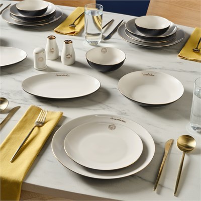 Karaca x Fenerbahçe Lisanslı Elegance Bone Gold 53 Parça 12 Kişilik Yemek Takımı
