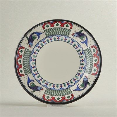 Karaca x Ömür Akkor İznik Balık Pasta Tabağı 21 cm