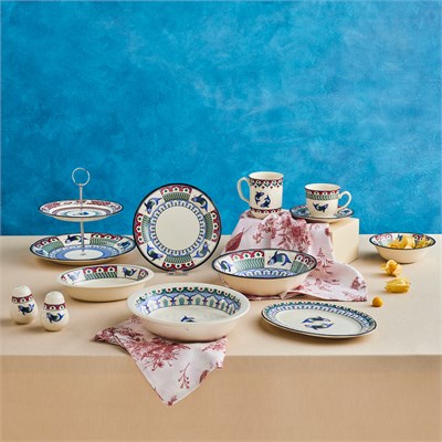 Karaca x Ömür Akkor İznik Balık Pasta Tabağı 21 cm