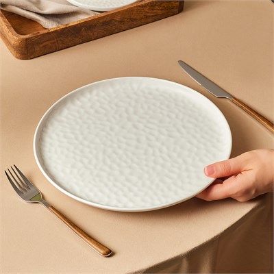 Karaca x Refika Bembeyaz Yuvarlak Servis Tabağı 28 cm