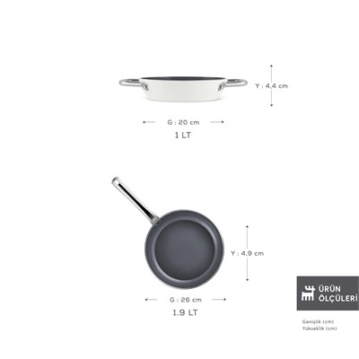 Karaca x Refika Swiss Crystal Creamy Metal Tava Sahan Set Cream