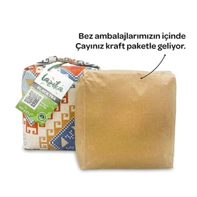 Karadenizin İlk Hasat Çayı (400g)-El ile Dikilmiş Hediyelik Siyah Çay,Erken Hasat, El Yapımı (Etnik Desenli)