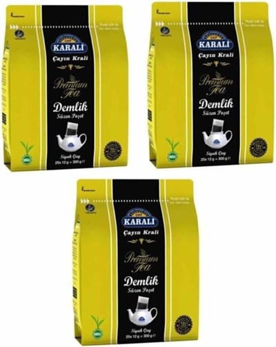 Karali Premium Demlik Poşet Siyah Çay 25li 3 Adet