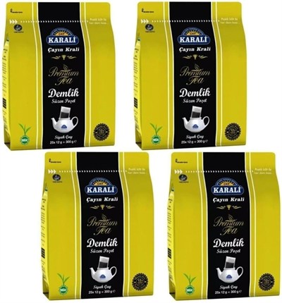 Karali Premium Demlik Poşet Siyah Çay 25 Li 4 Adet