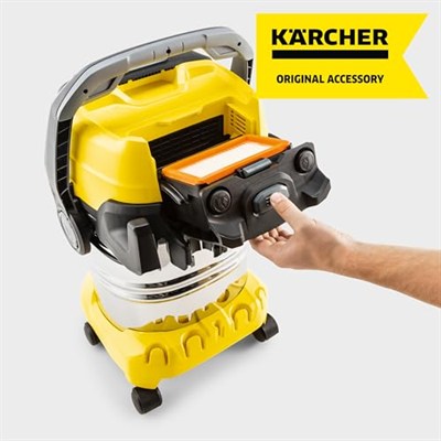 Karcher düz katlamalı filtre, Karcher çok amaçlı elektrikli süpürge WD 4 ila WD 6 arası (hızlı ve konforlu değiştirilebilir, kir teması olmadan, ıslak ve kuru emişi filtre değişimi gerektirmez)