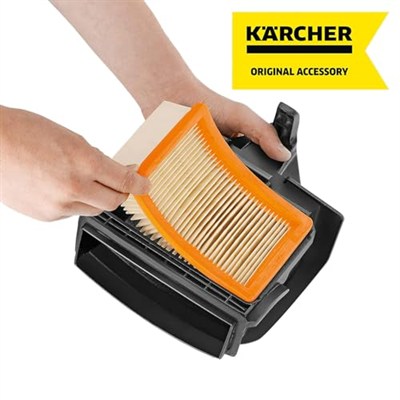 Karcher düz katlamalı filtre, Karcher çok amaçlı elektrikli süpürge WD 4 ila WD 6 arası (hızlı ve konforlu değiştirilebilir, kir teması olmadan, ıslak ve kuru emişi filtre değişimi gerektirmez)