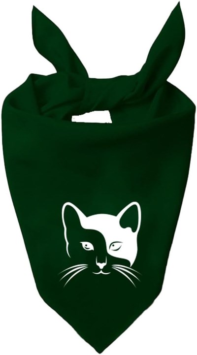Kare Sevimli Kedi Tasarım Tek Renk Fular