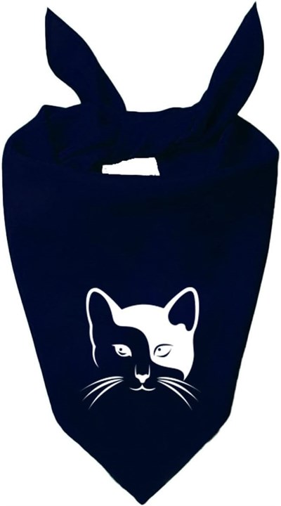 Kare Sevimli Kedi Tasarım Tek Renk Fular