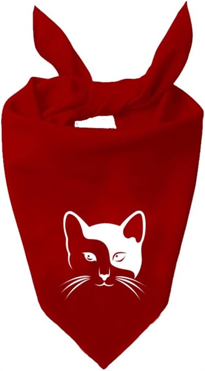 Kare Sevimli Kedi Tasarım Tek Renk Fular