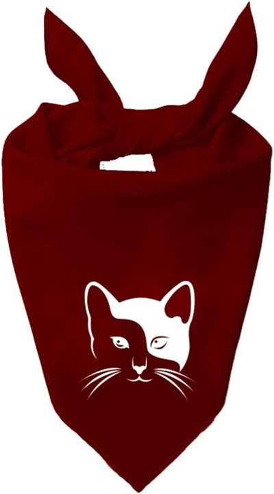 Kare Sevimli Kedi Tasarım Tek Renk Fular