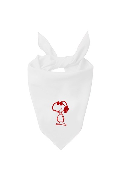 Kare Snoopy Tasarım Tek Renk Fular