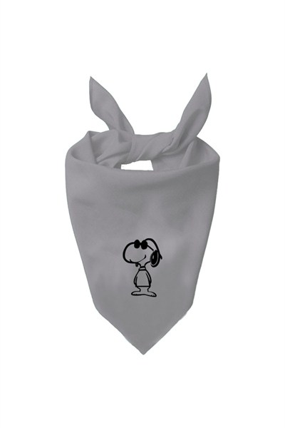 Kare Snoopy Tasarım Tek Renk Fular