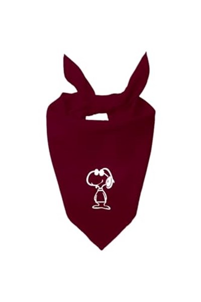 Kare Snoopy Tasarım Tek Renk Fular
