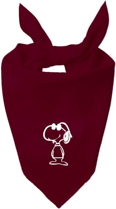 Kare Snoopy Tasarım Tek Renk Fular