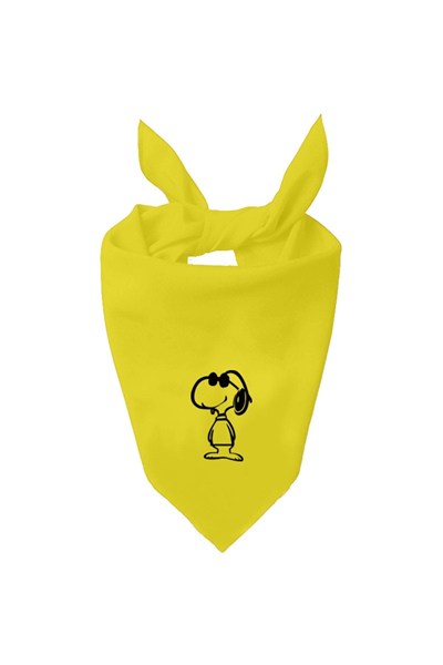 Kare Snoopy Tasarım Tek Renk Fular