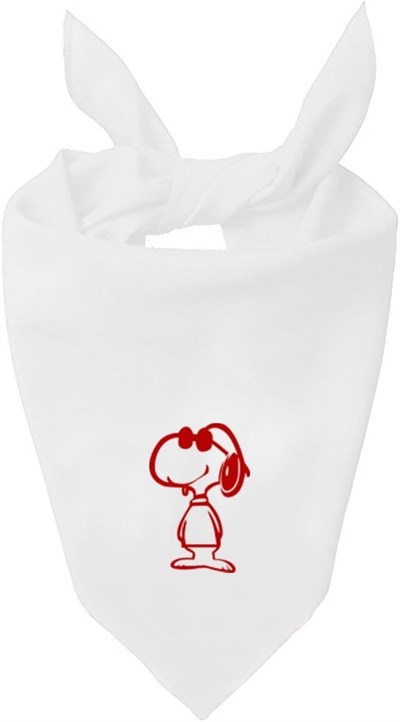 Kare Snoopy Tasarım Tek Renk Fular