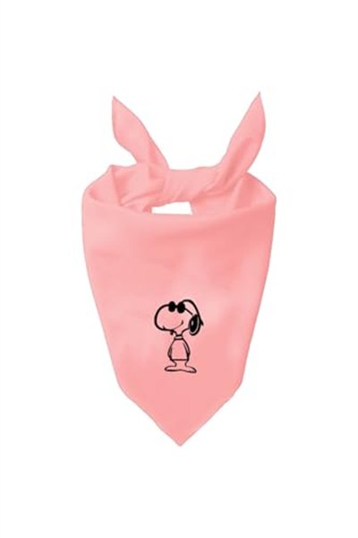 Kare Snoopy Tasarım Tek Renk Fular