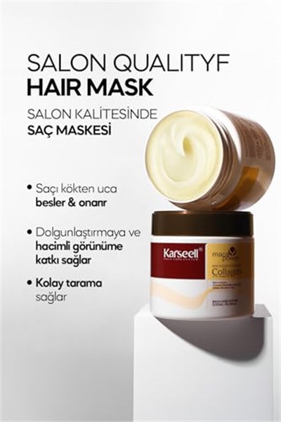 Karseell Kolajen Saç Bakım Maskesi Maca Özü Onarıcı Repair Kolajen Saç Maskesi 500 ml