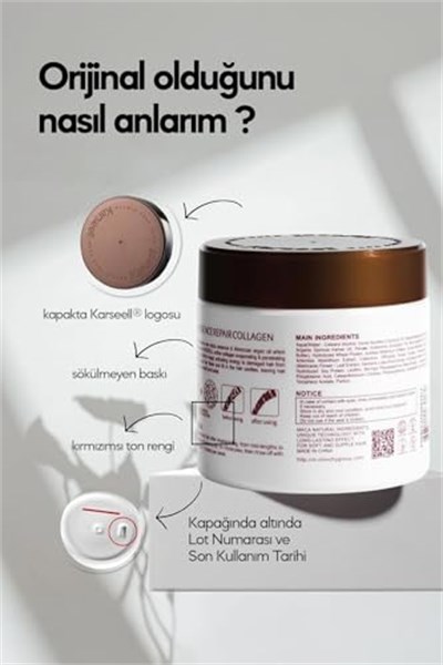 Karseell Kolajen Saç Bakım Maskesi Maca Özü Onarıcı Repair Kolajen Saç Maskesi 500 ml