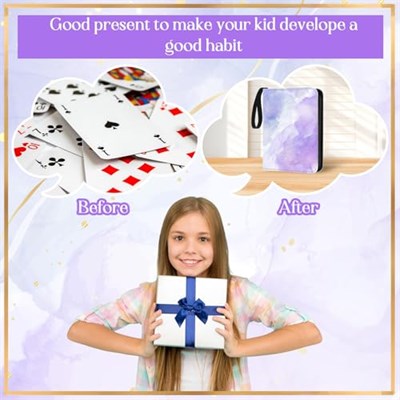 Kart Bağlayıcı 4 Cepli PU Su Geçirmez Ticaret Kartı Klasörü 400 Kart için Suluboya Gökkuşağı Taşınabilir Kart Albüm Tutacağı Fermuarlı Bileklik Kart Düzenleyici Kızlar için Noel Hediyeleri