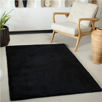 Kaşmir Halı 7/24 Cosy Premium Siyah 70x100 cm