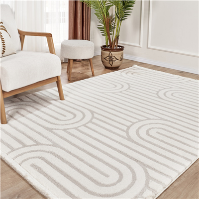 Kaşmir Halı 7/24 Plushy Runa Cream 80x300 cm