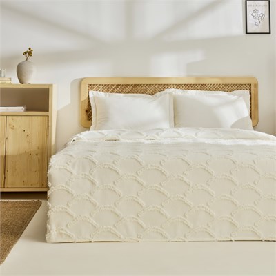 Kaşmir Home Emma Çift Kişilik Yatak Örtüsü Offwhite