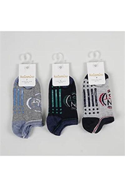 Katamino 6 Çift Dikişsiz Taban Kaydırmaz Patik Çorap Çok Renkli 5-6 Yaş
