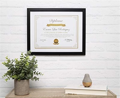 Kate & Milo Diploma Çerçevesi, Klasik Belge ve Sertifika Ekran Çerçevesi, Beyaz Mat Siyah, Mezun Hediye Fikirleri, Duvar veya Masa Üstü Çerçeve