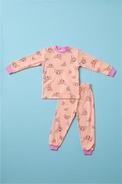 Katia & Bony Kız Çocuk Köpek Baskılı Pijama Takımı, 5 Yaş, 22412K2034, Desenli, kız-çocuk