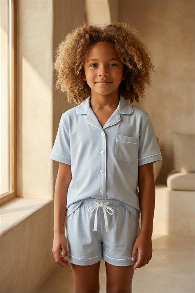 Katia & Bony Kız Çocuk Mediterranean Cepli Şortlu Pijama Takımı Mavi 2-3 Yaş, 12612K2007 - Seçenekler: 2-3 Yıl, 4-5 Yıl, 6-7 Yıl, 8-9 Yıl