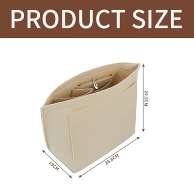 Keçe Çanta Düzenleyici, Longchamp Boy Çantalar için, Çok Cepli ve Büyük Kapasiteli, Kadınlar için Şık Organizer (Bej, Büyük Boy)