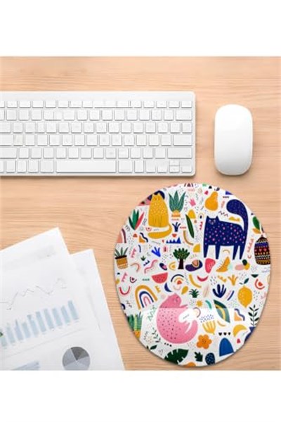 Kedili Tasarım Bilek Destekli Mouse Pad