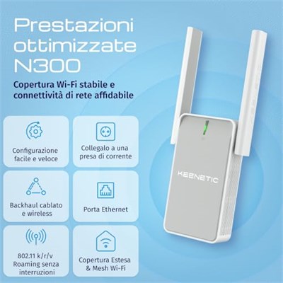 Keenetic Buddy 4 N300 Menzil Genişletici Wi-Fi Mesh Repeater Range Extender Access Point KN-3211