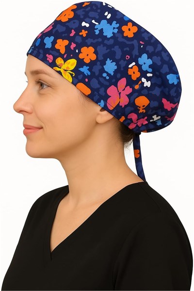 Kelebek Desenli Doktor Hemşire Aşçı Cerrahi Bone Hastane Bone Bandana M014