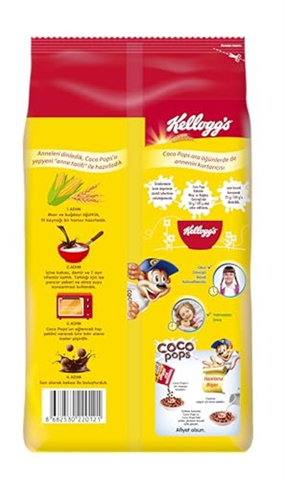 Kelloggs Coco Pops Çikolatalı Buğday ve Mısır Gevreği 700 gr, Lif, Demir ve 6 Vitamin Kaynağı, %100 Pancar Şekeri, D vitamini, Kalsiyum, Folik Asit ve Demir İçerir