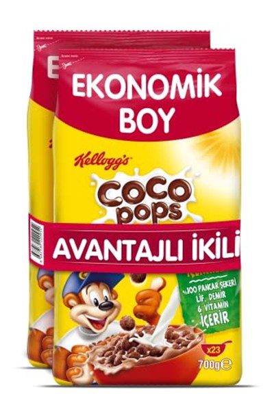 Kelloggs Coco Pops Çikolatalı Buğday ve Mısır Gevreği 700 Gr x12 Adet,Lif,Demir ve 7 Vitamin Kaynağı,%100 Pancar Şekeri,D vitamini,Kalsiyum,Folik Asit,Demir içerir,%40 Kakao içerir,Kahvaltılık Tahıl