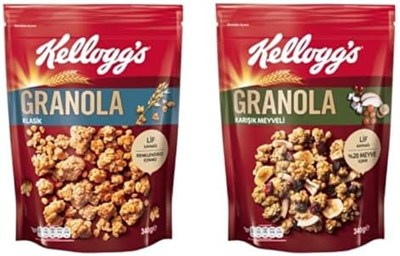 Kelloggs Granola Klasik 340 gr & Granola Meyveli 340 g
