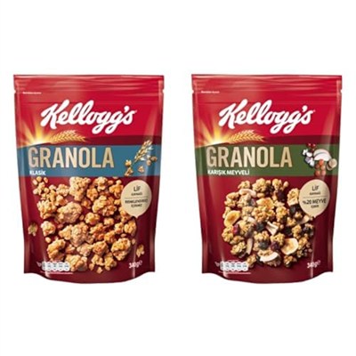 Kelloggs Granola Klasik 340 gr & Granola Meyveli 340 g