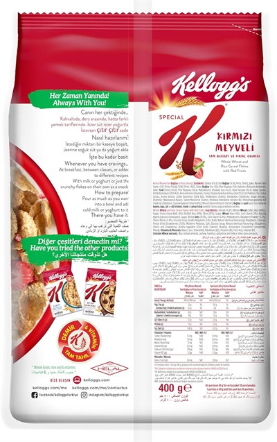 Kelloggs Special K Kırmızı Meyveli 400 Gr